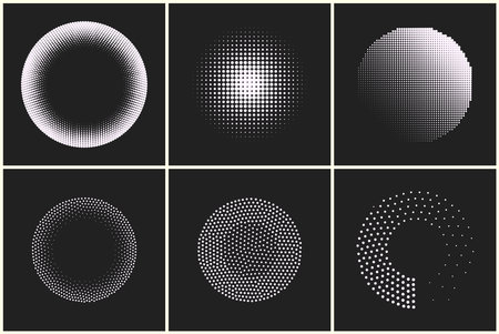 Abstract black and white background with generative art elements. Futuristic and glitched shapes in cyberpunk style.のイラスト素材