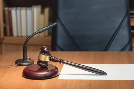 Court, courtroom, law. Law and order. Signing legal agreement. の写真素材
