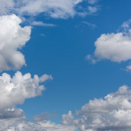 Blue sky with white clouds, Nature background.の写真素材
