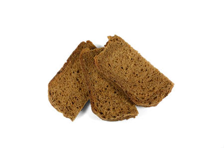 Fresh rye bread isolated on white background.