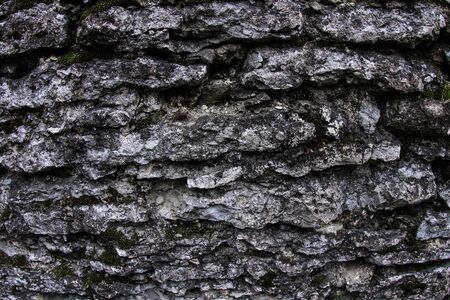 Slate stone wall white-black