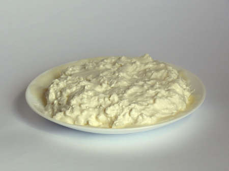 cottage cheese with sour creamの写真素材