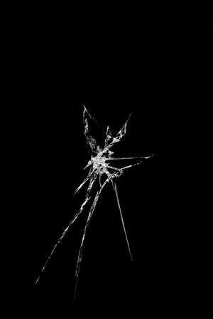 abstraction crack on broken glass and mirror on an isolated backgroundの写真素材