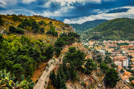 beautiful mountain plants and trees. Sea city.の写真素材