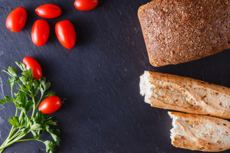 Breakfast menu concept, breadの写真素材