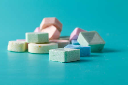 Colorful candy on bright backgroundの写真素材