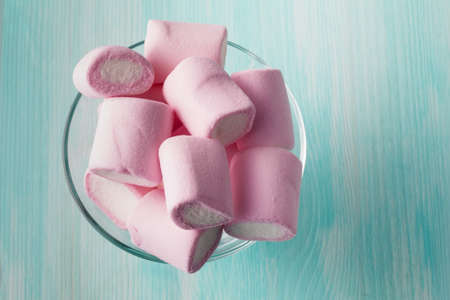 Tea cup and pink marshmallows