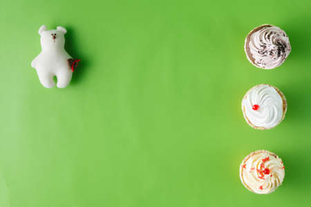 Menu decoration concept. Colored sweets text bulletsの写真素材