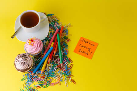 Dream job concept. Office paperclip on bright backgroundの写真素材