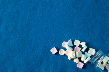 Comfort concept. Sweets on soft wool bckdroundの写真素材