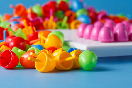 Kid education play concept. Colored plastic mosaicの写真素材