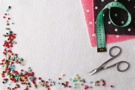 Promotional place with leisure needlework symbol. Female Craft conceptの写真素材