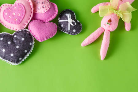 Love symbol concept. Soft handmade heart on plain background
