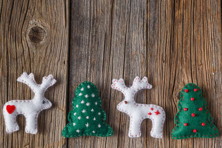 Christmas frame concept. Winter symbol on rustic woodの写真素材