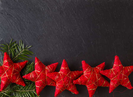 Place to write christmas wishes with frame from red starsの写真素材