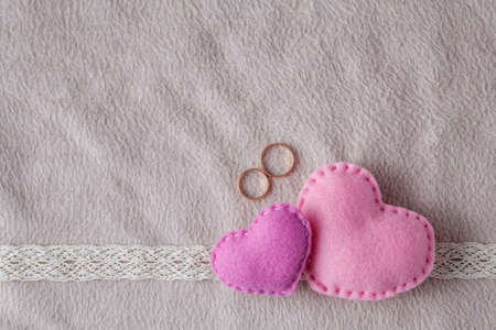 Wedding card decoration with with couple heart.の写真素材