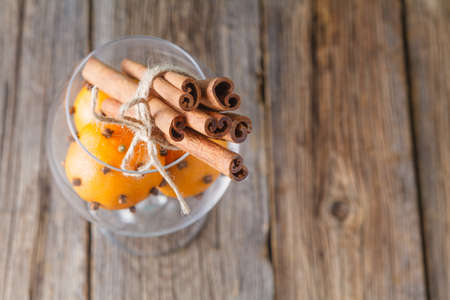 Ingredients for cooking hot mulled wine. Recipe conceptの写真素材