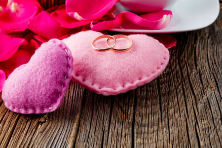 Valentine day small present morning tea concept.の写真素材