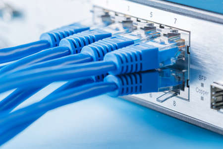 Network switch and ethernet cables, small home network