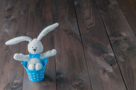 Kid birthday greeting card with rabbit