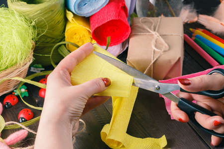 gift packing. Holiday decor concept. Toned pictureの写真素材