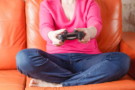 Woman play video games