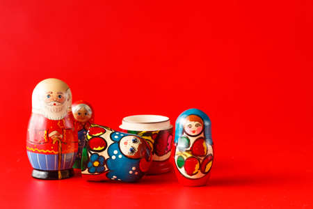 Colorful Russian Nesting Dolls Matreshka Babushka Are Most Popular Souvenir From Russia