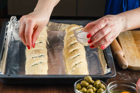 People are making breadの写真素材