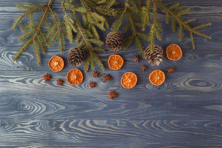 Christmas still life with traditional gingerbread cookies on wood