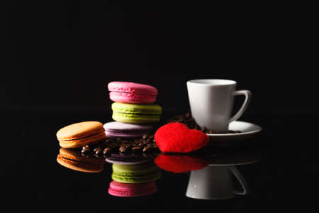 Beautiful coffee still-life on a dark backgroundの写真素材