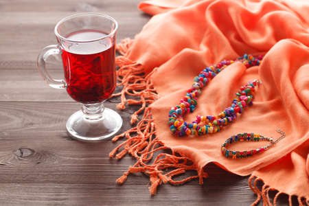 Gorgeous semiprecious stone beads for making jewelryの写真素材