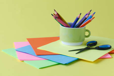 Items for children's creativity, backgroundの写真素材