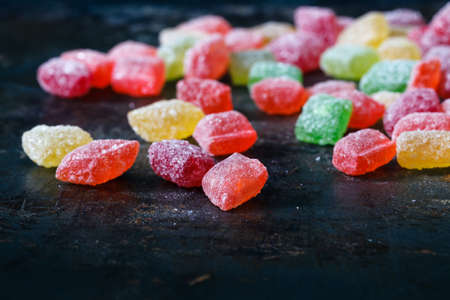 Small bunch of candied candy as part of a dessert