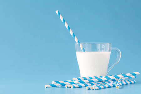 Milk on the tableの写真素材