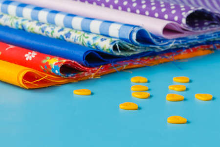 Scrapbooking craft materials on bright backgroundの写真素材