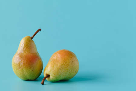 Two pears. Organic fruit.の写真素材