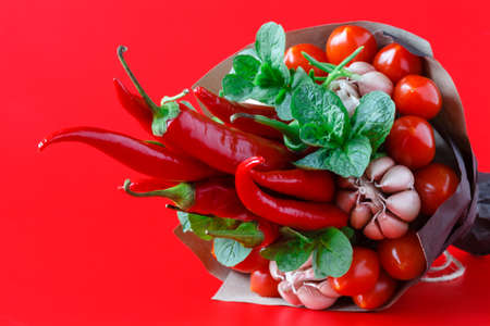 original unusual edible bouquet of vegetablesの写真素材