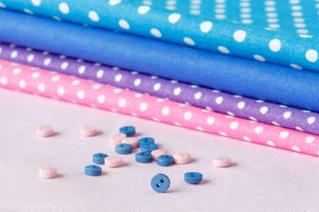 Tailoring. fabric, buttons need sewing clothes.の写真素材