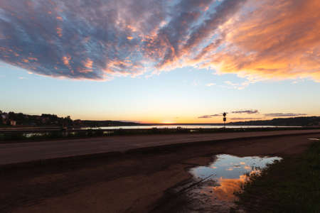 evening scene on river