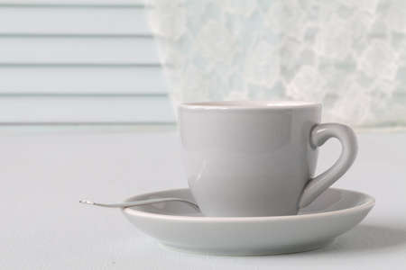 One white cup for coffee