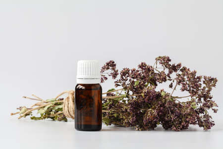 Dried Oregano on white backgroundの写真素材