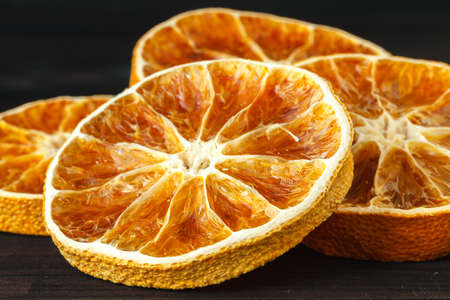Slices of dried orangeの写真素材