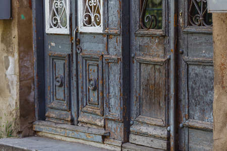 Weathered, wooden door