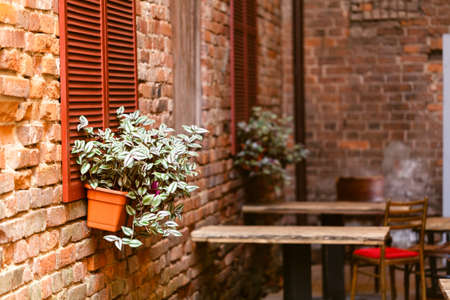 Old fashioned cafe terrace