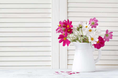 Vase with beautiful flowers, interior decor.の写真素材