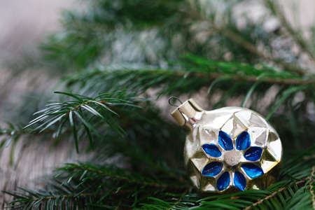 Close up view of retro cristmas decorationの写真素材