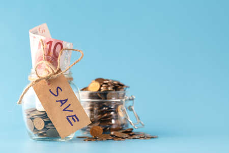 saving money in jar