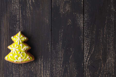 Christmas tree gingerbread for new years and christmasの写真素材
