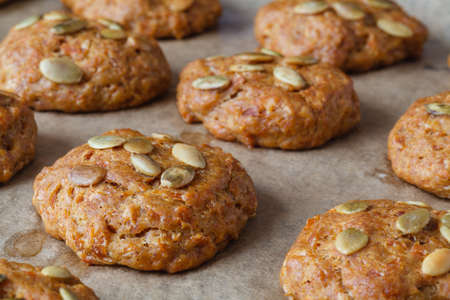 Freshly baked cookies on tray