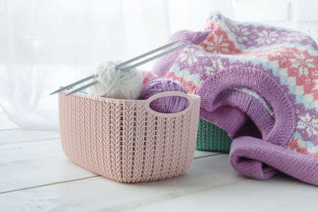 handmade accessories home organizers colored baskets with tools on table
